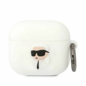 Karl Lagerfeld 3D Logo NFT Karl Head Silikonové Pouzdro pro Airpods 3 White vyobraziť