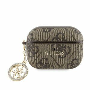 Guess 4G Script PC/PU Charm Pouzdro pro AirPods Pro 2 Brown vyobraziť