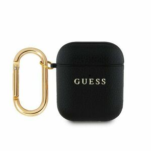 Guess PU Grained Classic Logo Pouzdro pro AirPods 1/2 Black vyobraziť