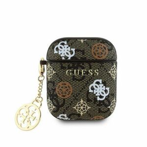 Guess PU 4G Peony Charm Pouzdro pro AirPods 1/2 Brown vyobraziť