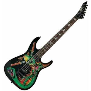 ESP George Lynch Black with Skulls and Snakes Graphic Elektrická gitara vyobraziť