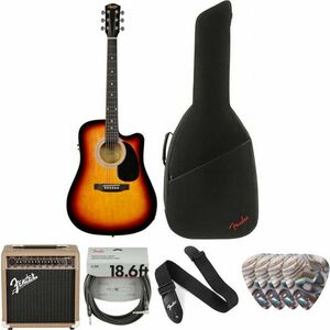 Fender Squier SA-105CE Deluxe SET Sunburst Elektroakustická gitara Dreadnought vyobraziť