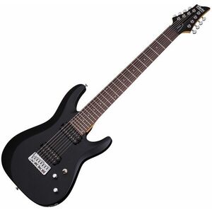 Schecter Deluxe C-8 Satin Black 8-strunová elektrická gitara vyobraziť