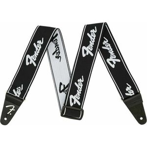 Fender Weighless Strap Gitarový pás Running Logo Black and White vyobraziť