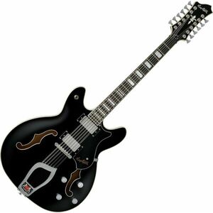 Hagstrom Viking Deluxe 12 Gloss Black Semiakustická gitara vyobraziť