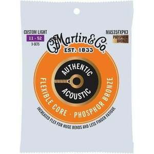 Martin Authentic Flexible Core 92/8 Phosphor Bronze Custom Light 3-Pack Struny pre akustickú gitaru vyobraziť