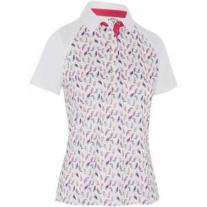 Callaway Birdie/Eagle Printed Short Sleeve Womens Brilliant White XL Polo košeľa vyobraziť