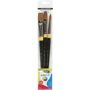 Daler Rowney System3 Acrylic Brush Stiff Synthetic Sada štetcov 3 ks vyobraziť