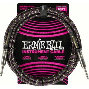 Ernie Ball Braided Instrument Cable Straight/Straight 3 m Rovný - Rovný Nástrojový kábel vyobraziť