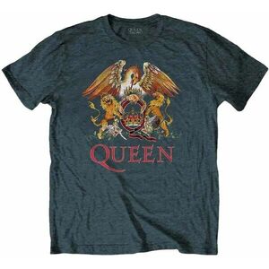 Queen Tričko Classic Crest Unisex Heather Blue M vyobraziť