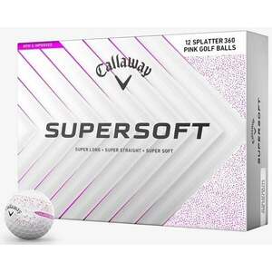 Callaway Supersoft 2025 White Splatter 360 Pink Golfové lopty vyobraziť