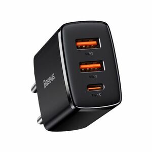 Baseus Compact sieťová nabíjačka 2x USB / 1x USB-C 3A 30W PD QC, čierna (CCXJ-E01) vyobraziť