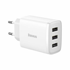 Baseus Compact sieťová nabíjačka 3x USB 17W, biela vyobraziť