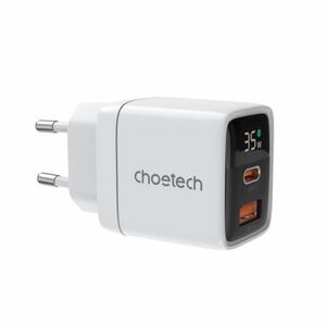 Choetech PD6052 GaN sieťová nabíjačka USB / USB-C 35W, biela vyobraziť