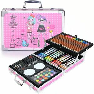 MG Art Suitcase Girl sada pre maľovanie v kufríku pre deti 145ks, ružová vyobraziť