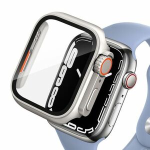 Tech-Protect Defense 360 puzdro so sklom na Apple Watch 10 46mm, titanium/orange vyobraziť