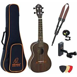 Ortega RUCOAL Deluxe SET Coal Black Koncertné ukulele vyobraziť