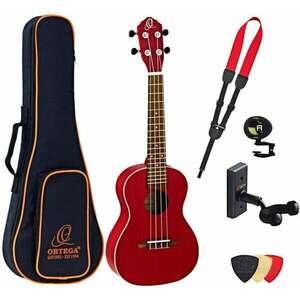 Ortega RUFIRE Deluxe SET Fire Red Koncertné ukulele vyobraziť