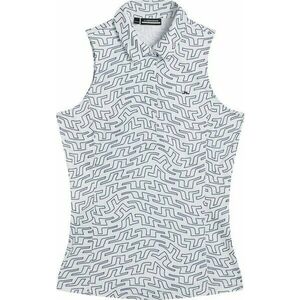 J.Lindeberg Dena Print Sleeveless Golf White Outline Bridge Swirl S Polo košeľa vyobraziť